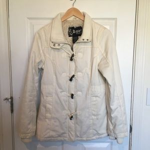 Cream Faux Fur Lined Jacket Large